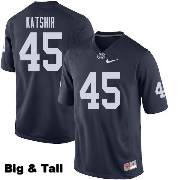 NCAA Nike Men's Penn State Nittany Lions Charlie Katshir #45 College Football Authentic Big & Tall Navy Stitched Jersey TKQ7498VQ